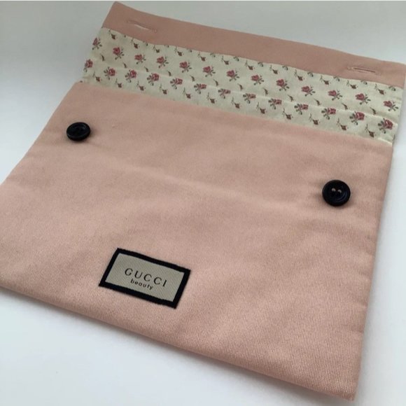NFS NOT FOR SALE Gucci Beauty Pouch Light Pink Canvas Cosmetic Organizer Makeup - Picture 2 of 6